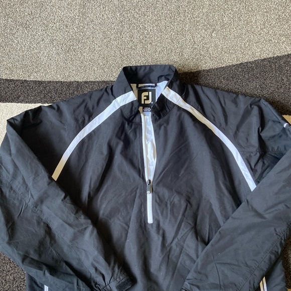 FootJoy Large Black/White 1/2 Zip Pull over Windbreaker Jacket - Picture 2 of 9